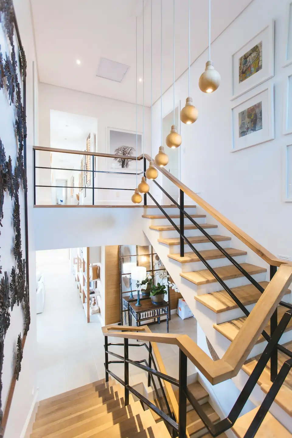 A staircase and corridor in a residential building.